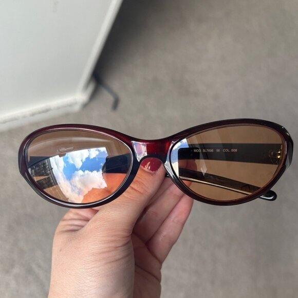 Fendi Accessories - Vintage Y2K FENDI Oval Dark Red Brownish Sunglasses with Tinted Lenses